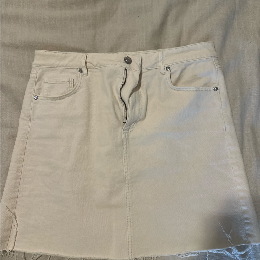 LOFT Cream Denim Skirt